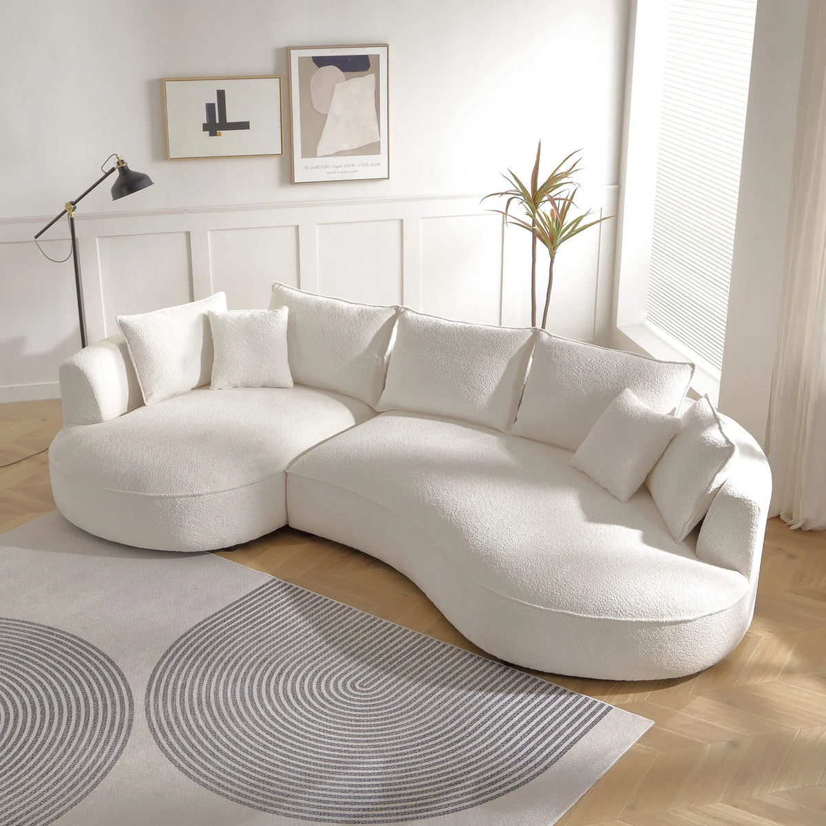 Modern Vintage Velvet Sectional Sofa with Chaise Y28384