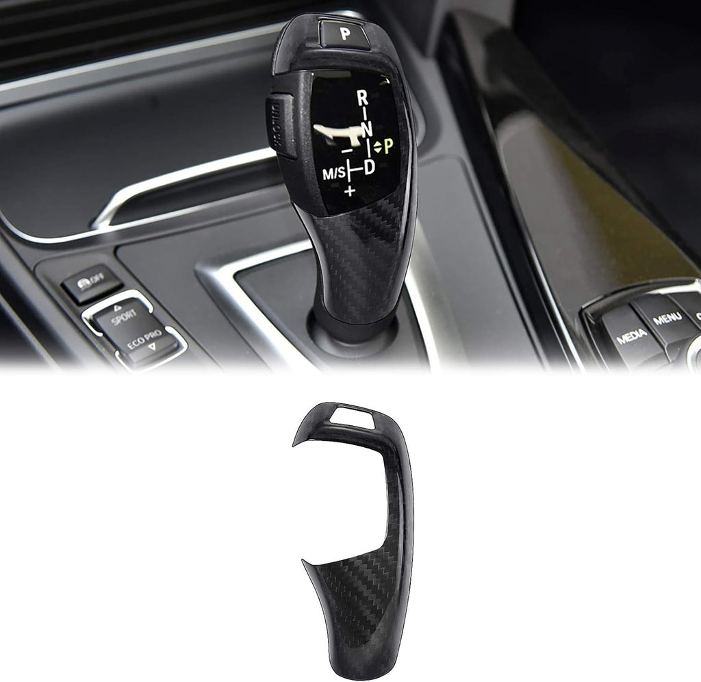 Carbon Fiber Gear Head Cap Sticker Interior Accessories (Black) Pack of 2 S545236