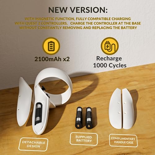 Magnetic Charging Dock for VR Headset & Controllers with 2 Rechargeable Batteries F112