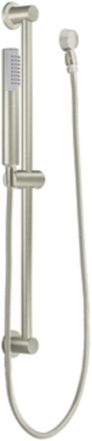 Brushed Nickel Handheld Shower with 30-Inch Slide Bar and 69-Inch Metal Hose W92414