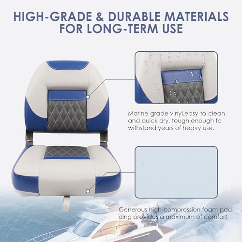 Grey/Red Fold-Down Boat Seat P601542