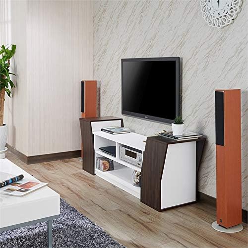 Modern Wood TV Stand in Wenge and White Z445