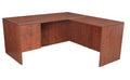 Cherry Single Pedestal L-Desk with Return U8796