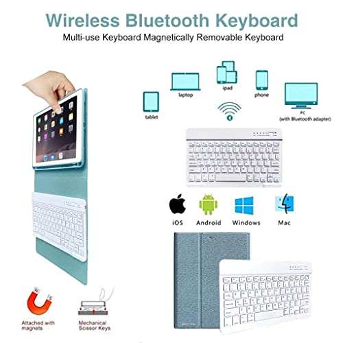 Keyboard Case for iPad 9.7" with Detachable Keyboard and Pencil Holder M3717