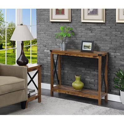Barnwood/Black Console Table L988