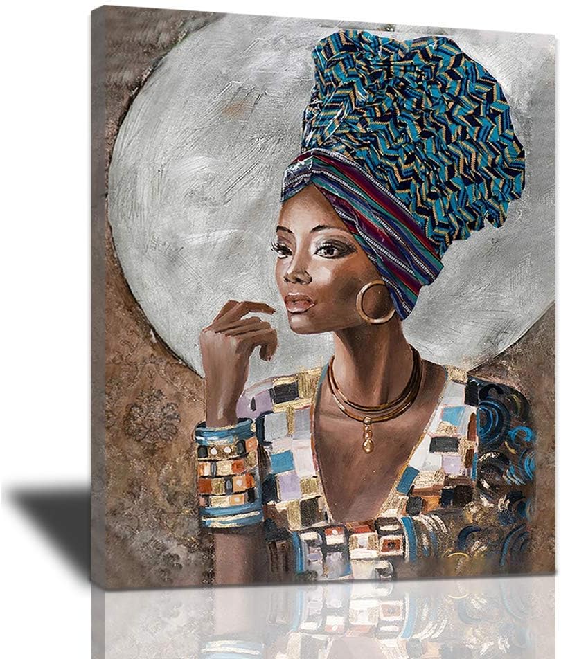 African American Woman Portrait Canvas Artwork 20x24inch E687156