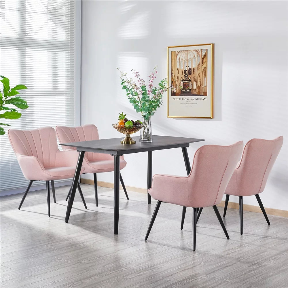 Pink Upholstered Fabric Accent Chair N41612