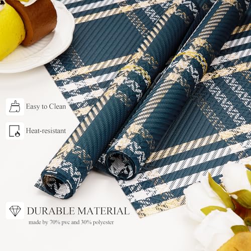 Gold Placemats Set of 6 Rectangle Vinyl Table Mats F75691