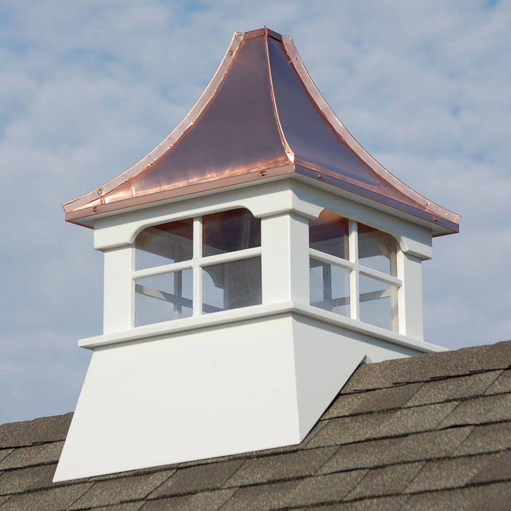24 in. x 24 in. x 39 in. Composite Vinyl Cupola with Copper Roof J433