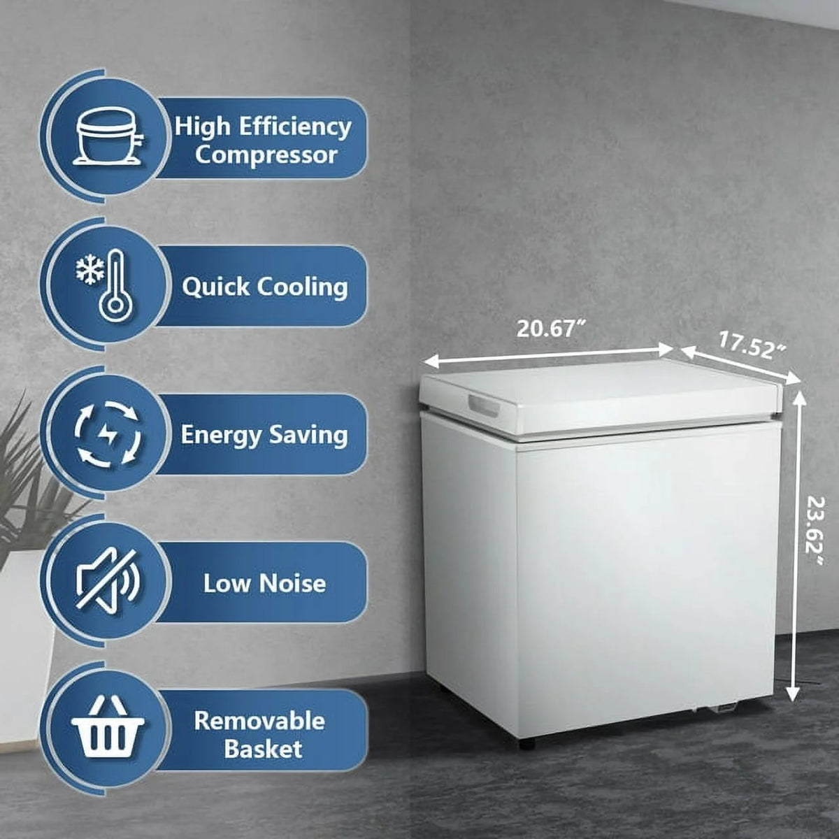 1.8 Cu.ft White Compact Freezer L89369