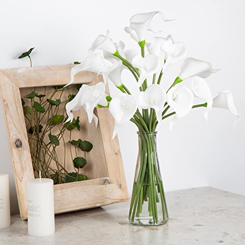 20 Pcs White Artificial Calla Lily Flowers F9008