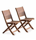 Eucalyptus Folding Bistro Chairs Set of 2 Brown H9978