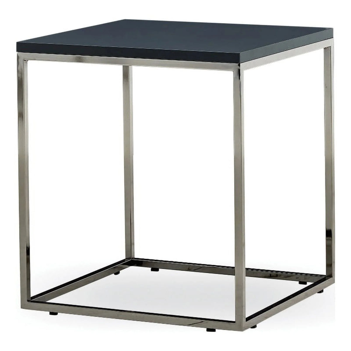 Black Engineered Wood & Metal Side Table U120824