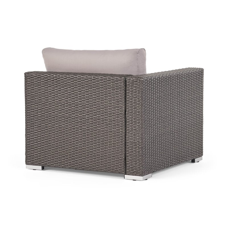 Grey Wicker Sectional with Aluminum Frame X8338