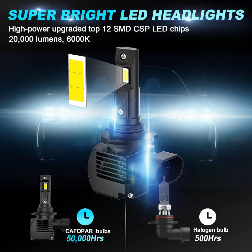 9005 LED Headlight Bulbs Low and High Beam with Fan 6000K V610294
