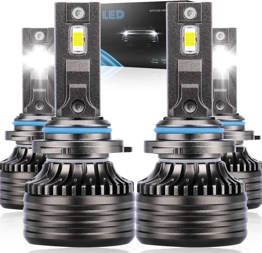 9005 High Beam + 9006 Low Beam LED Headlight Bulbs, 6000K Cool White, Pack of 4 Y476