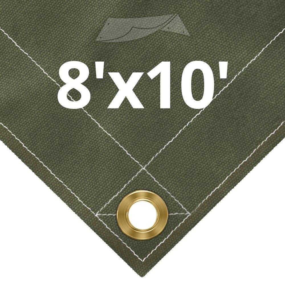 Olive Drab Canvas Tarps 8' x 10' R118868