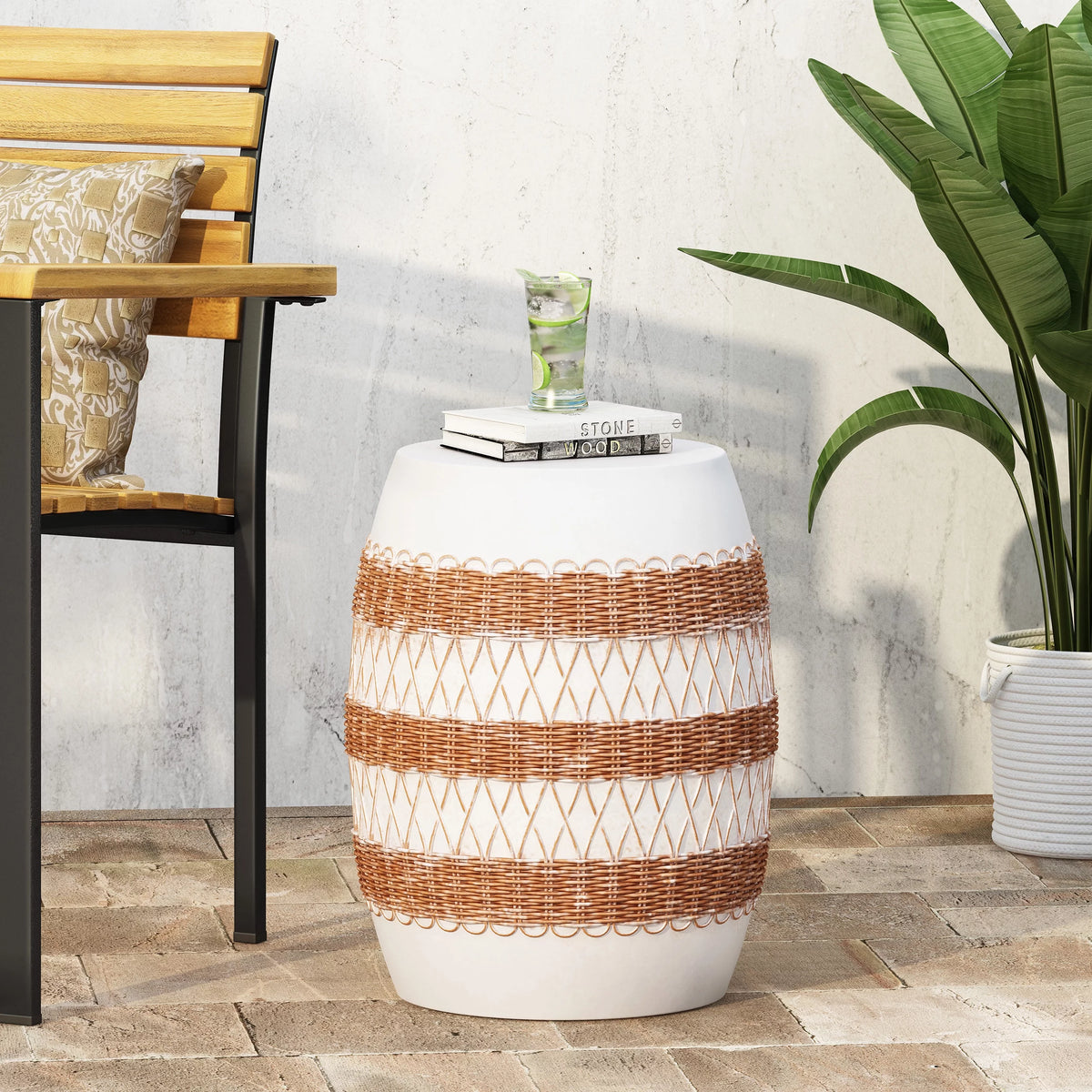 Lightweight Concrete Outdoor Side Table Y316