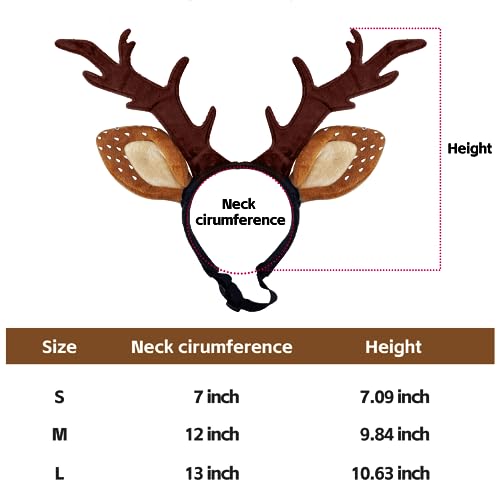 Dog Cat Christmas Reindeer Antlers Headband Adjustable Pet Costume V630038
