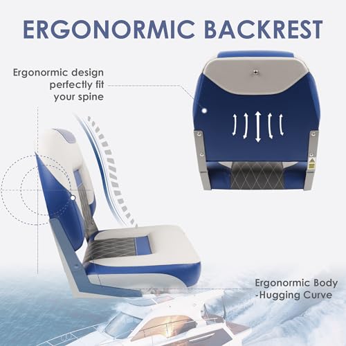 Grey/Red Fold-Down Boat Seat P601542