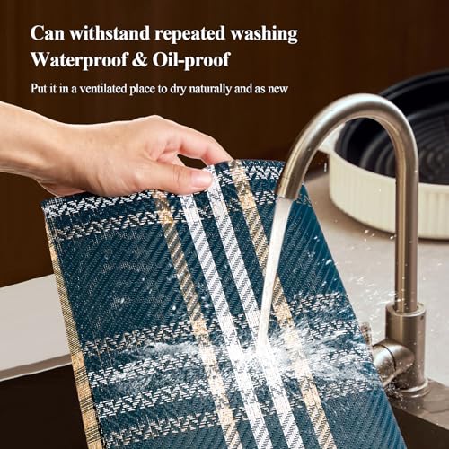 Gold Placemats Set of 6 Rectangle Vinyl Table Mats F75691