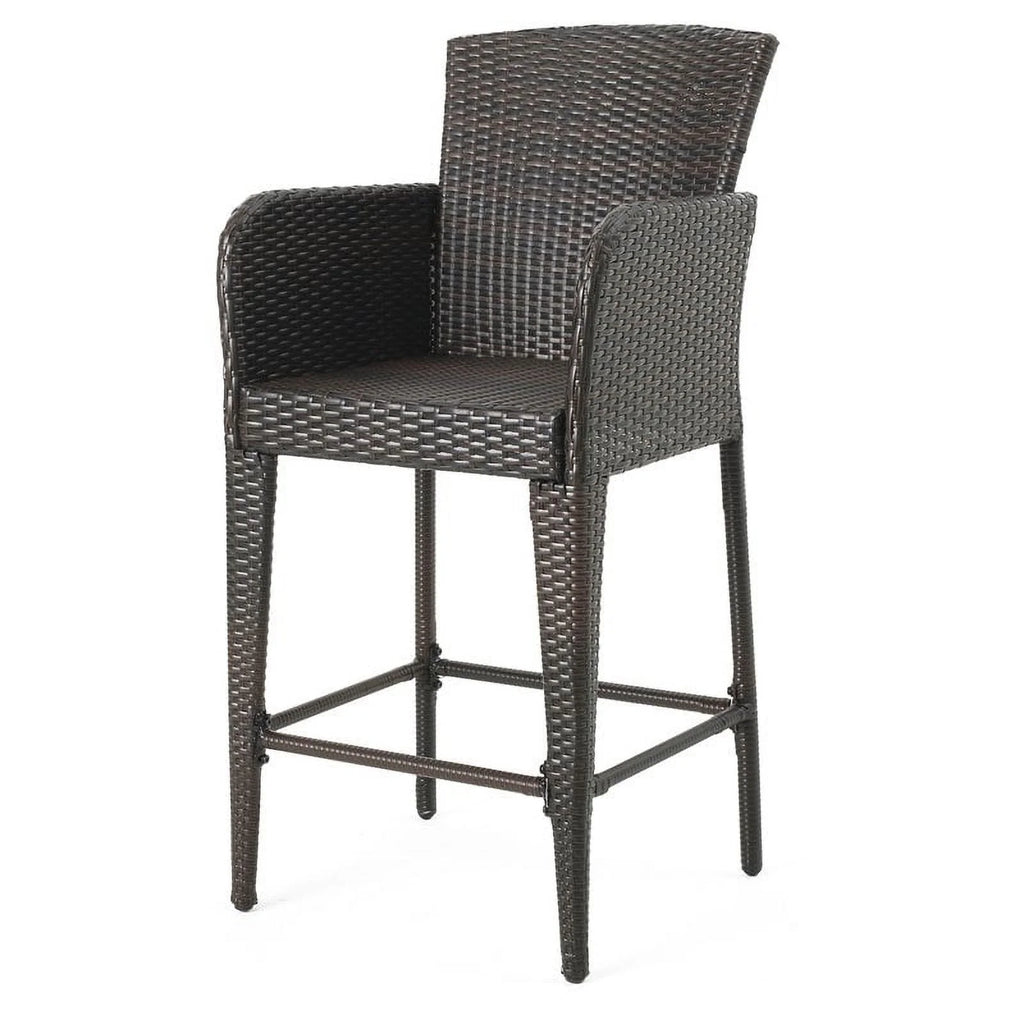 Multi Brown Wicker Barstool Set of 2 G9920