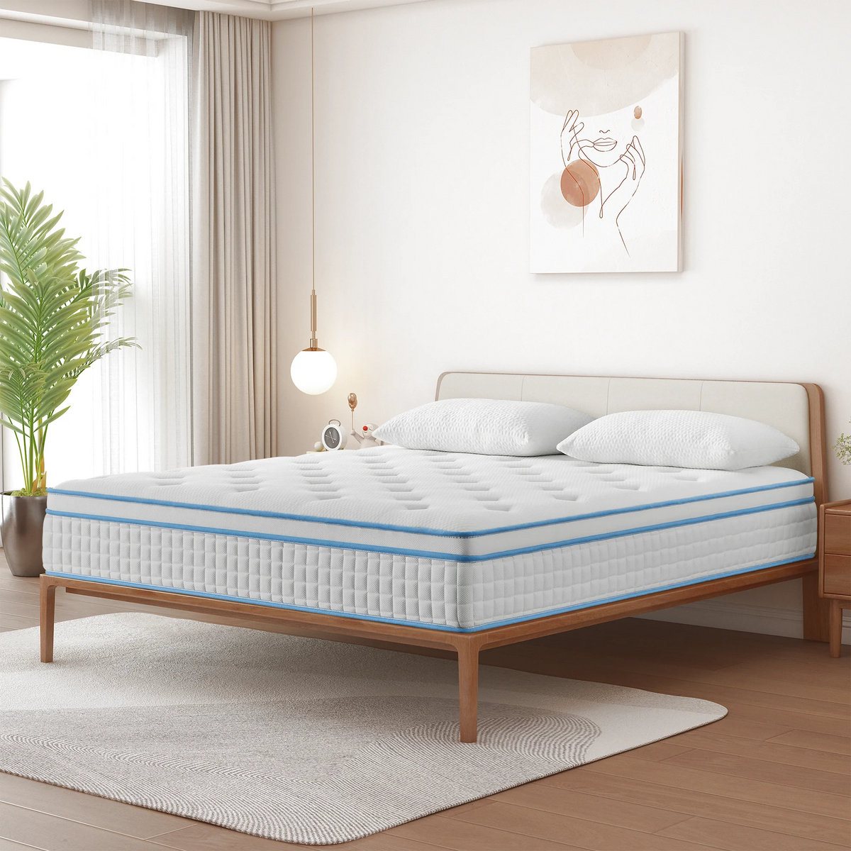 Queen 14 Inch Hybrid Gel Memory Foam Pocket Innerspring Mattress O7322