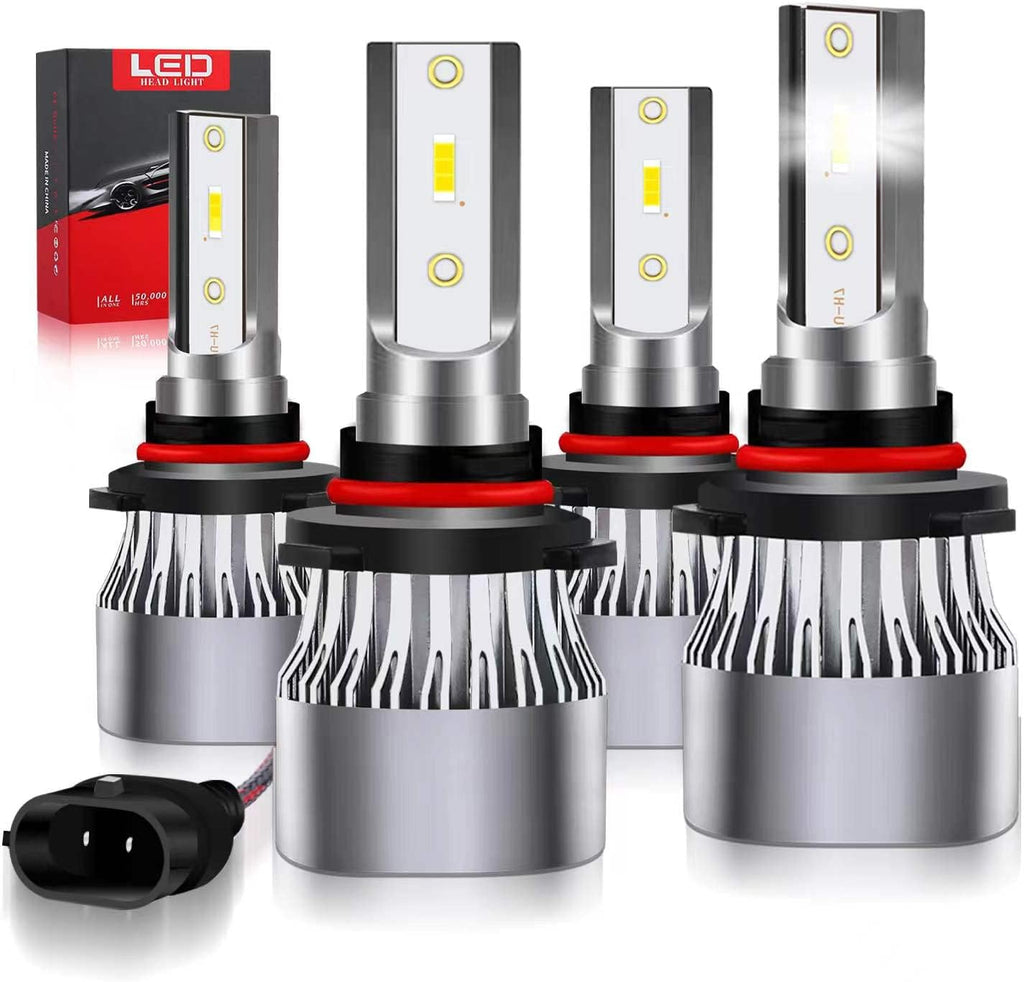 LED Headlight Bulbs Combo 240W 30000LM 6500K Cool White, Pack of 4 Pack of 2 X75151