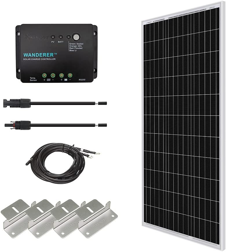 100W Monocrystalline Solar Panel with 30A PWM Charge Controller O795