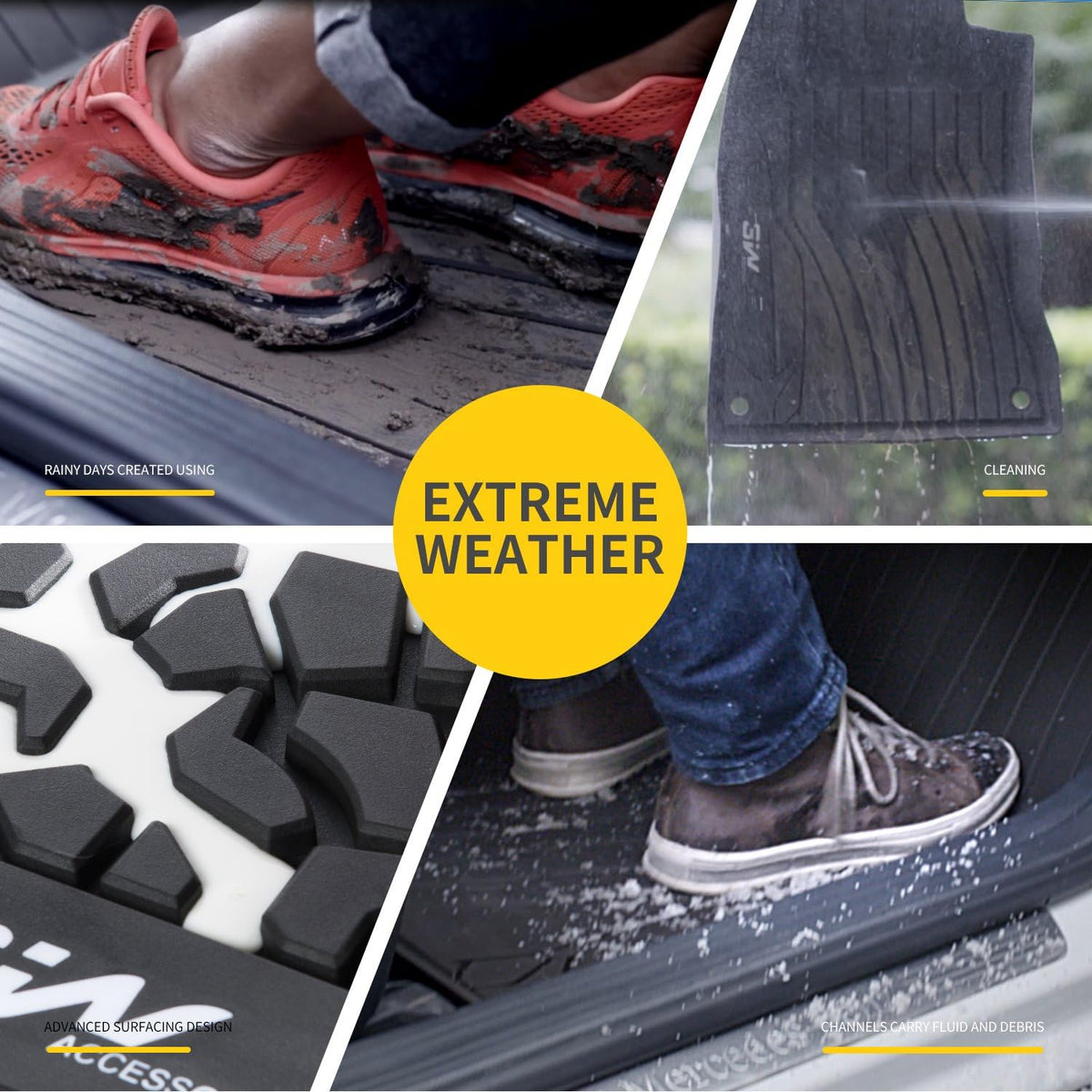 Black All Weather Heavy Duty TPE Car Floor Mats for Honda Accord 2018-2021 Front & Rear 2 Rows Q769