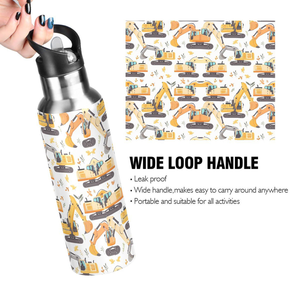 20 oz Insulated Stainless Steel Kids Water Bottle with Straw Lid J628