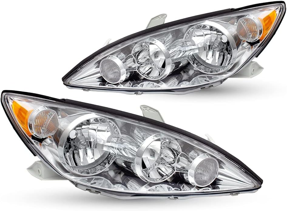 Headlight Assembly Set Compatible With 2005 2006 Toyota Camry Black Housing U65558