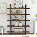 Industrial Bookcase with Rustic Wood and Metal Frame W939419