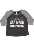 San Diego California Biking Green Women's Plus Size T-Shirt G10758