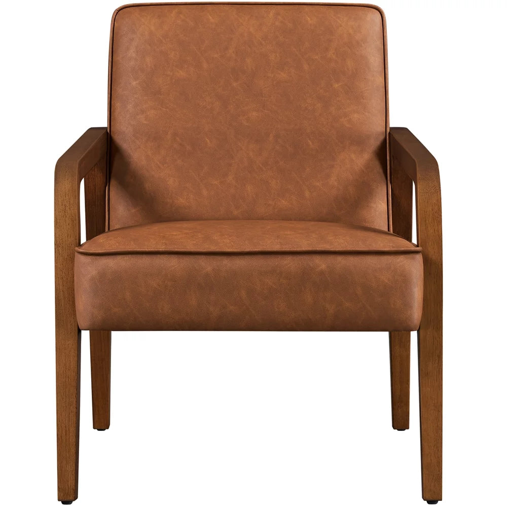 Light Brown Faux Leather Armchair W75930
