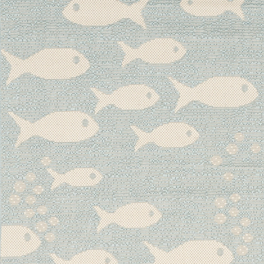 Aqua Beige Indoor/Outdoor Area Rug 4' x 5'7" L927