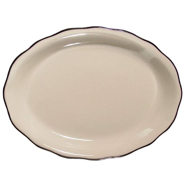 American White 11 5/8x22 Ceramic Oval Platter I46971
