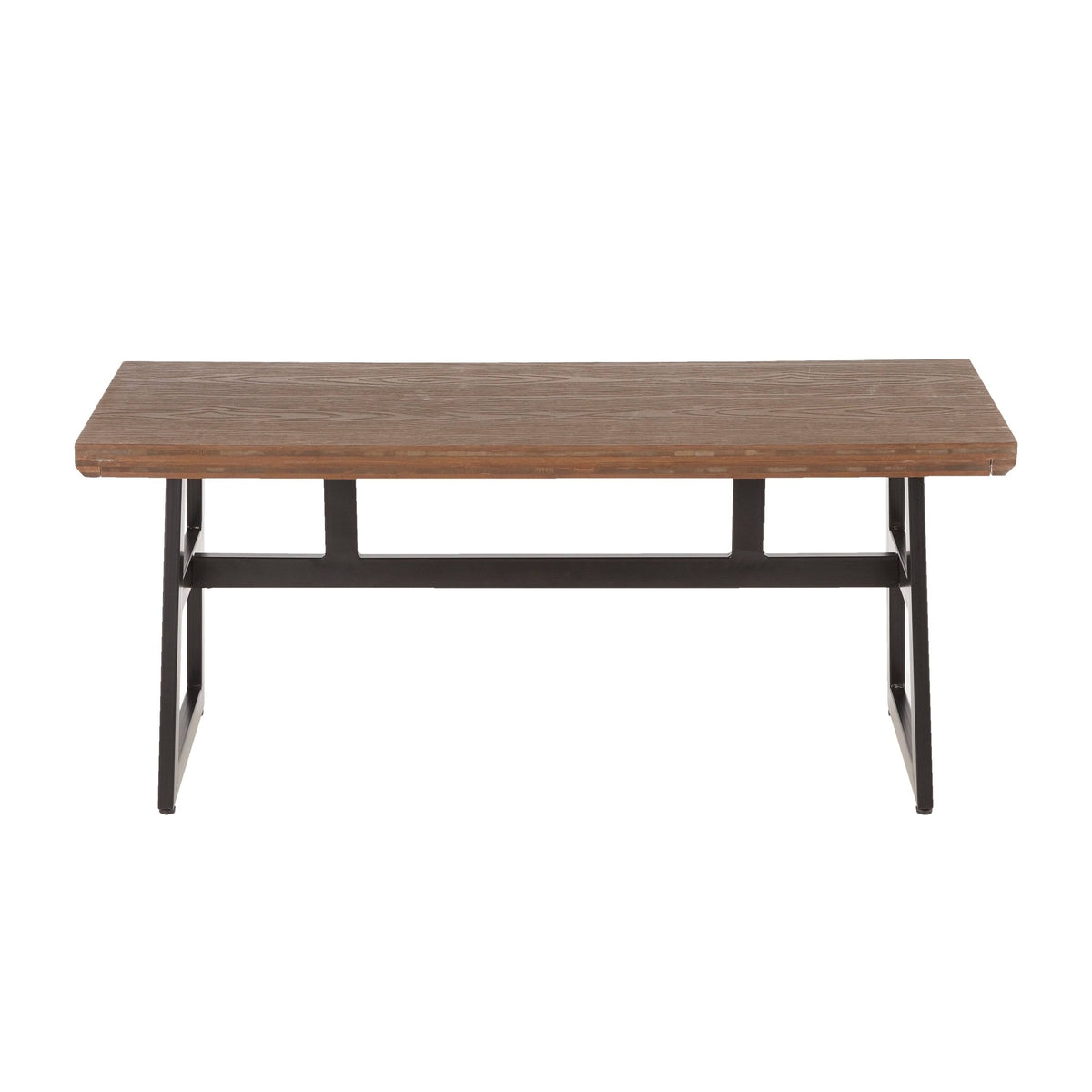 Black/Brown Metal and Wood Industrial Bench C843212