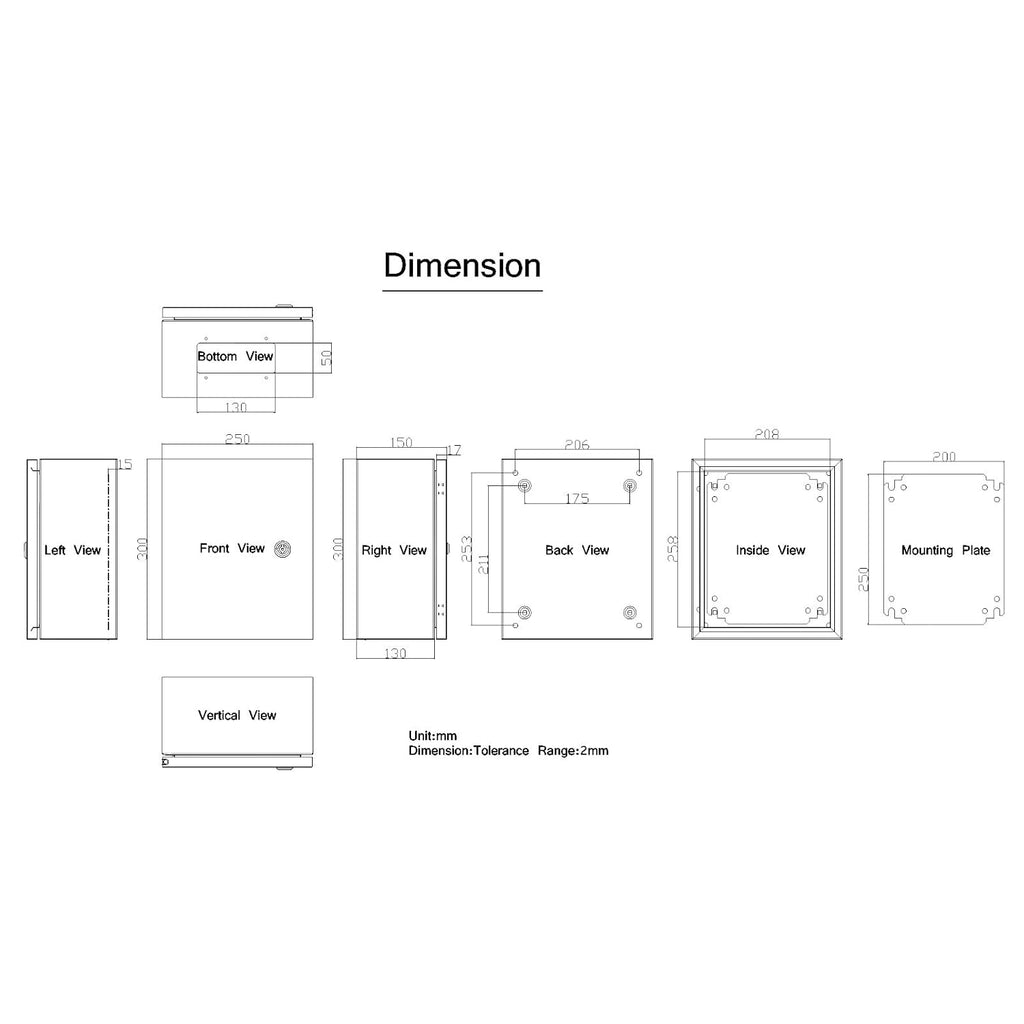 Metal Electrical Box IP65 Outdoor Junction Box 8x6x12 O987036