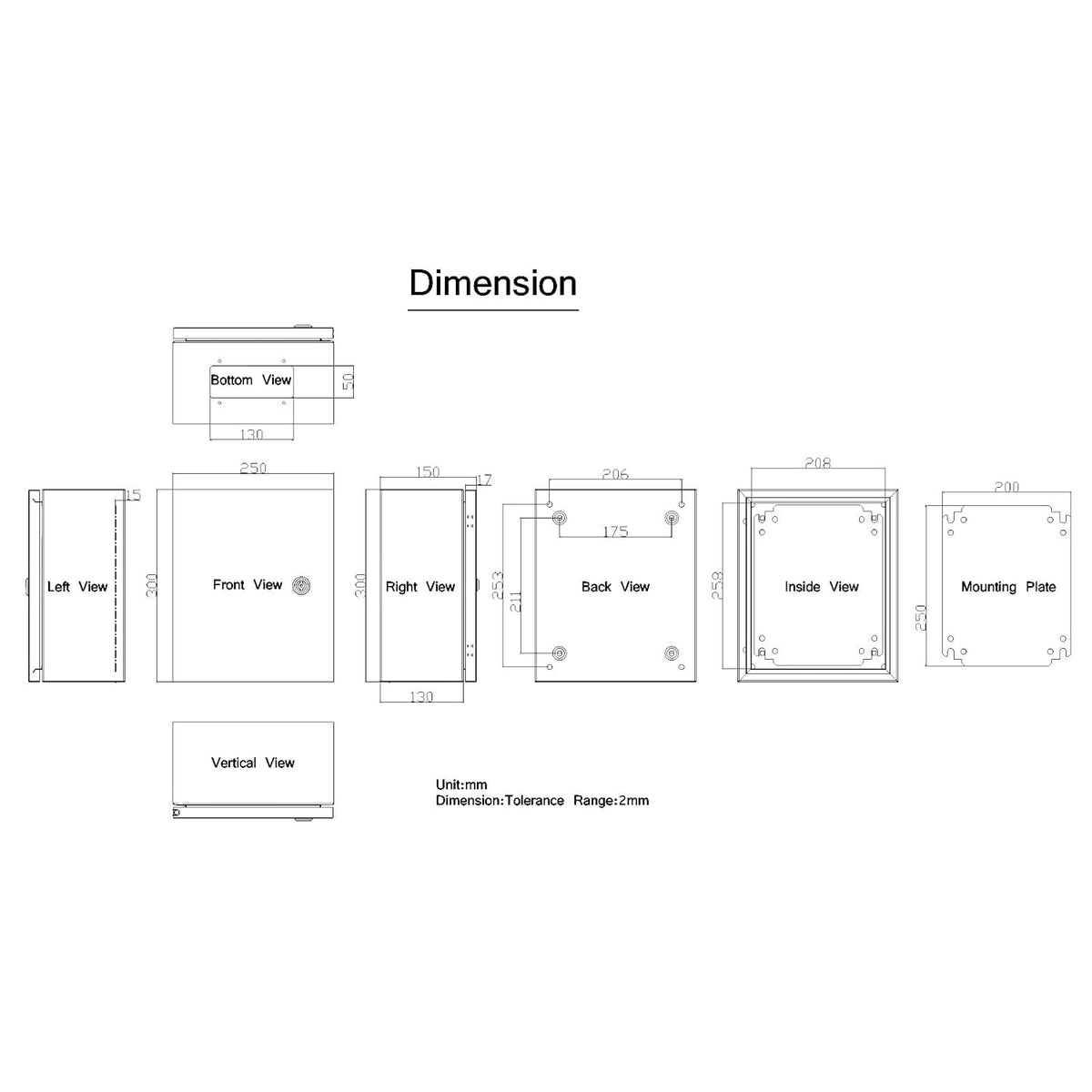 Metal Electrical Box IP65 Outdoor Junction Box 8x6x12 O987036