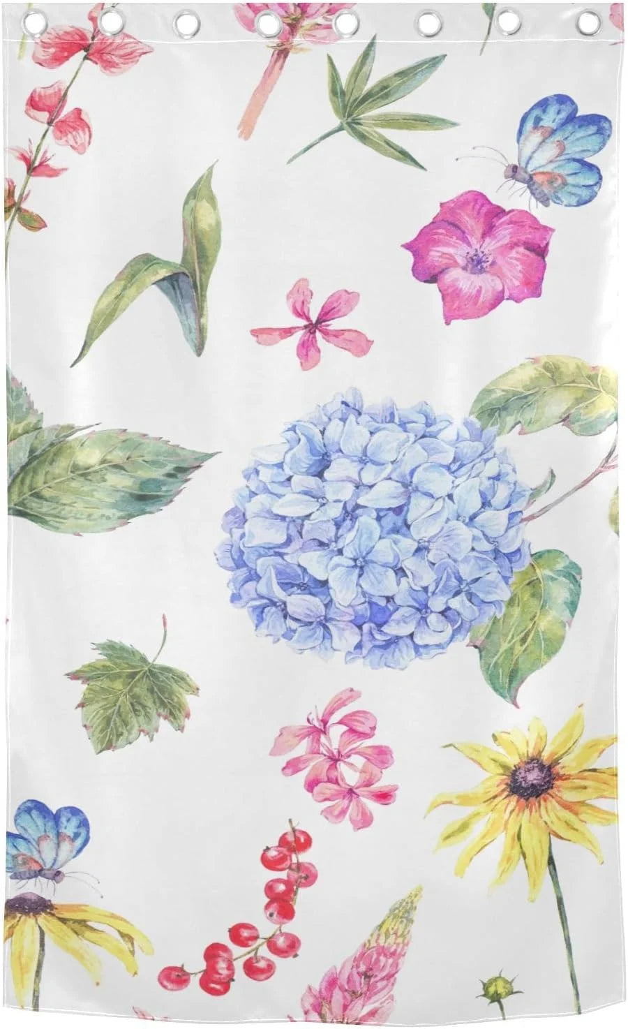 Blackout Curtain 84 inches Length Watercolor Floral Room Darkening L870419