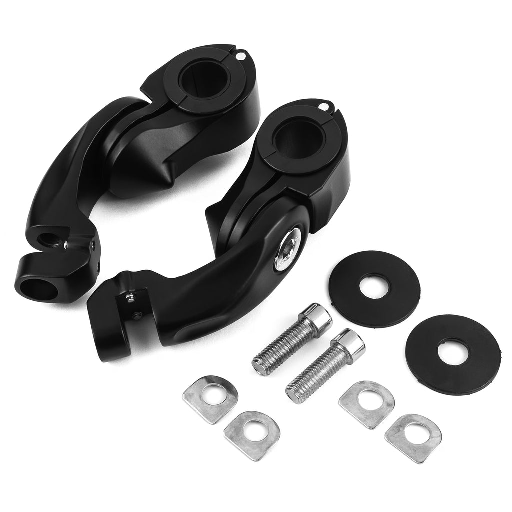 Black Angled Adjustable Highway Foot Peg Mounting Kit, 1 Pair Z25038