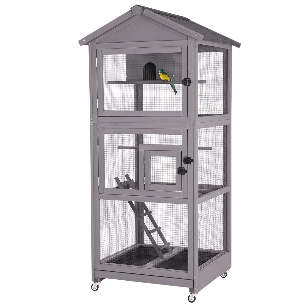 71'' Wooden Birdcage with Stand E952989