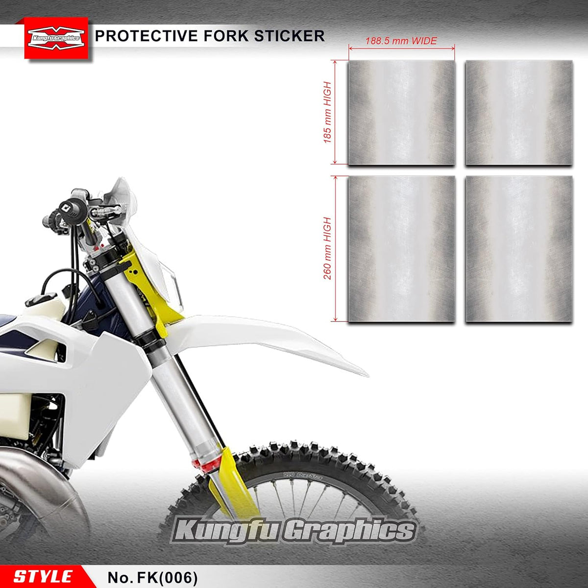 Black Upper Mid Fork Tube Decal Kit (Pack of 4) J379