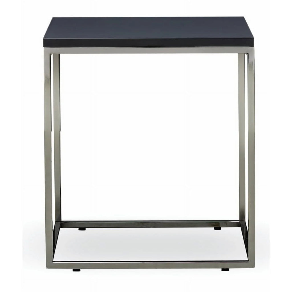 Black Engineered Wood & Metal Side Table U120824