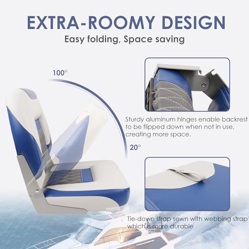 Grey/Red Fold-Down Boat Seat P601542