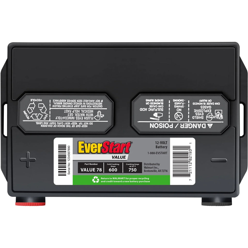 Lead Acid Automotive Battery Group Size 78 12 Volt 600 CCA P9994
