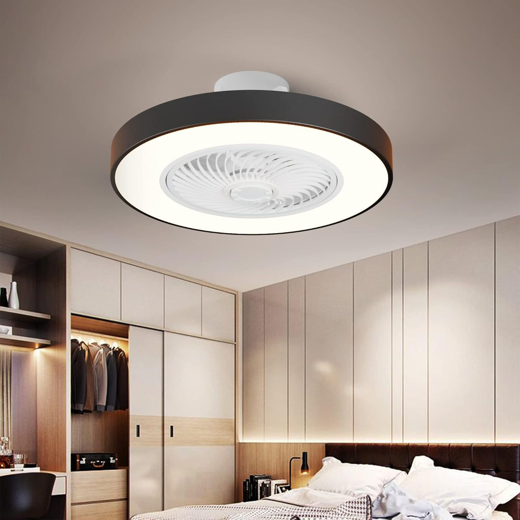 Black 22 Inch Ceiling Fan with Light and Remote L9259