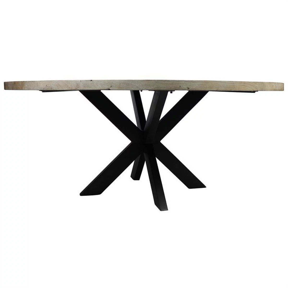 Dining Table Set with Solid Wood Round Table and 6 Chairs in Teal N165