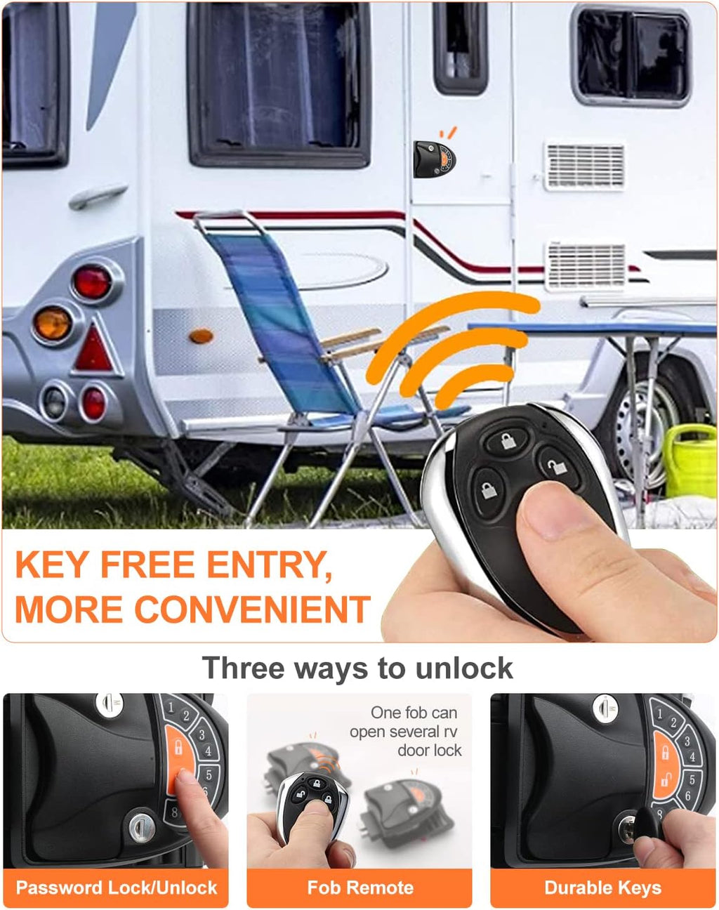 RV Keyless Entry Door Lock with Deadbolt and Backlit Keypad V320